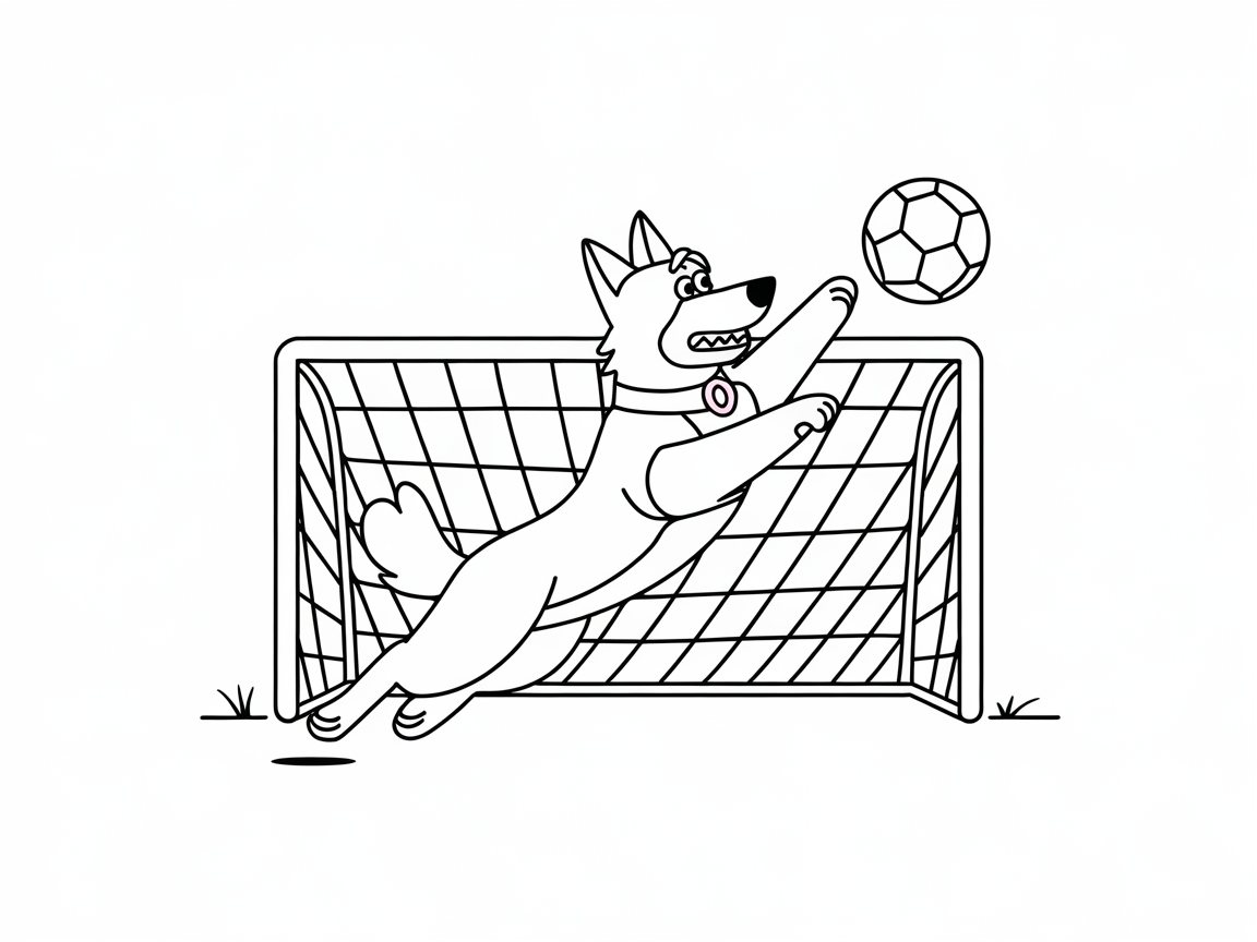 Score Big with This Soccer Star Collie Coloring Page