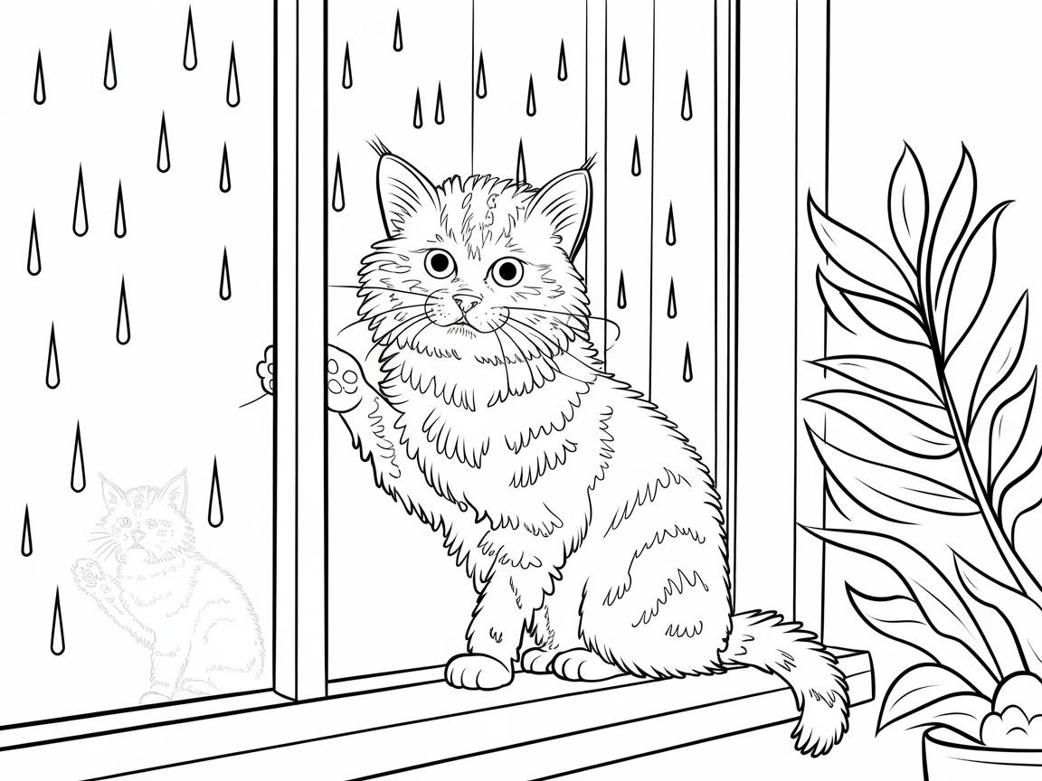 Cuddle Up with this Cozy Kitty and Rainy Window