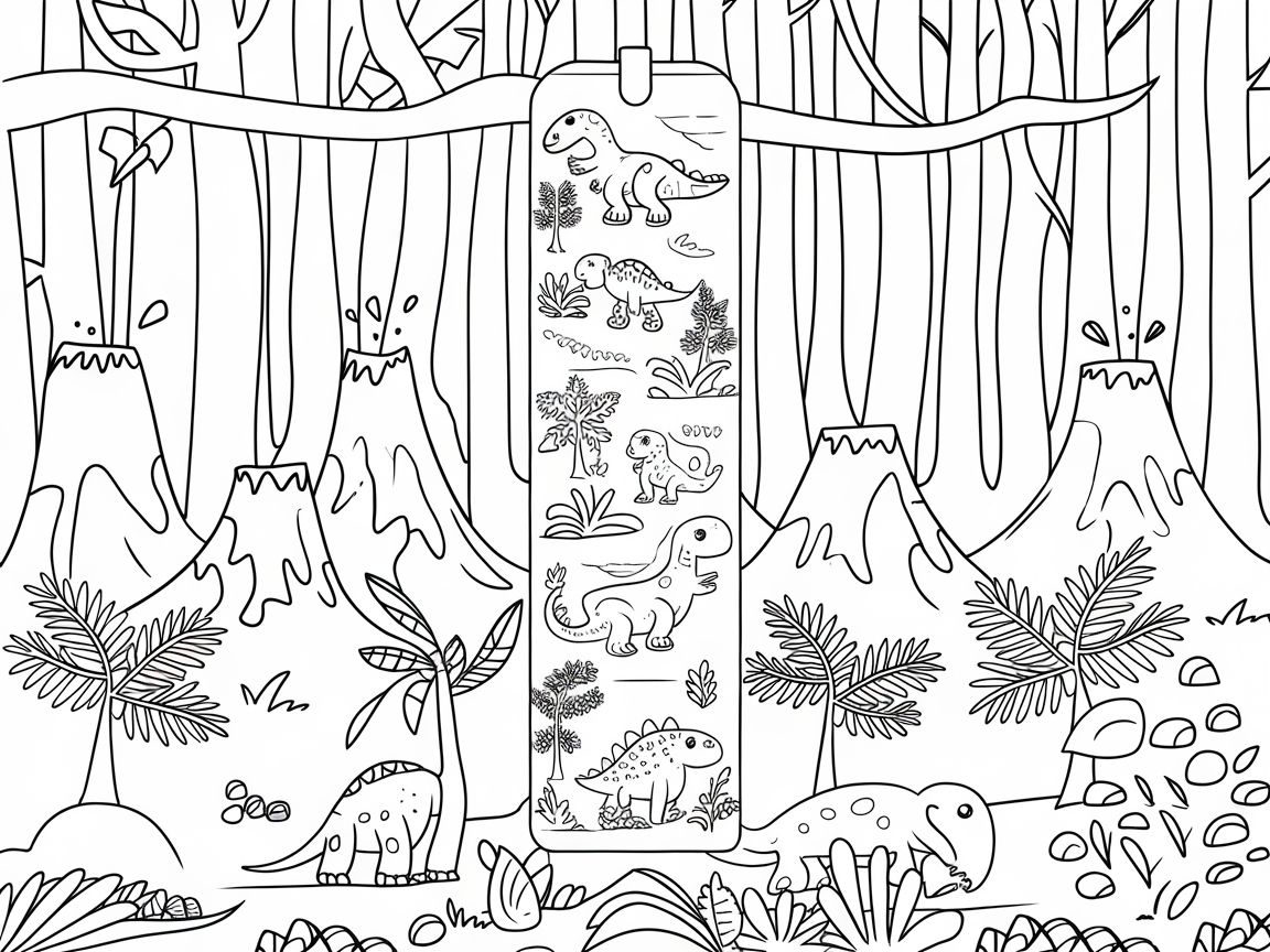Step Back in Time with This Dinosaur Adventure Bookmark