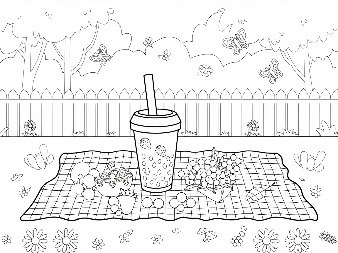 Enjoy a Picnic with This Scenic Boba Spread