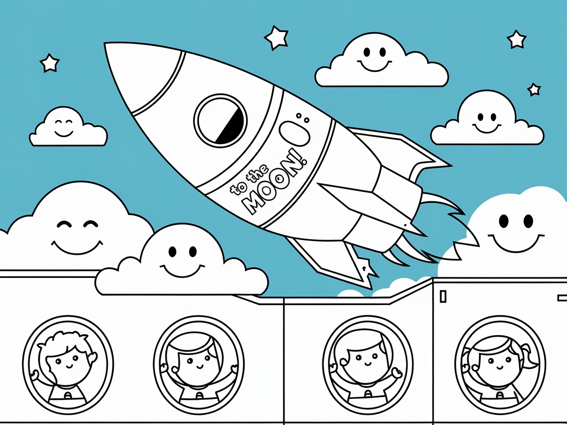 Blast Off with This Fun Rocket Coloring Page