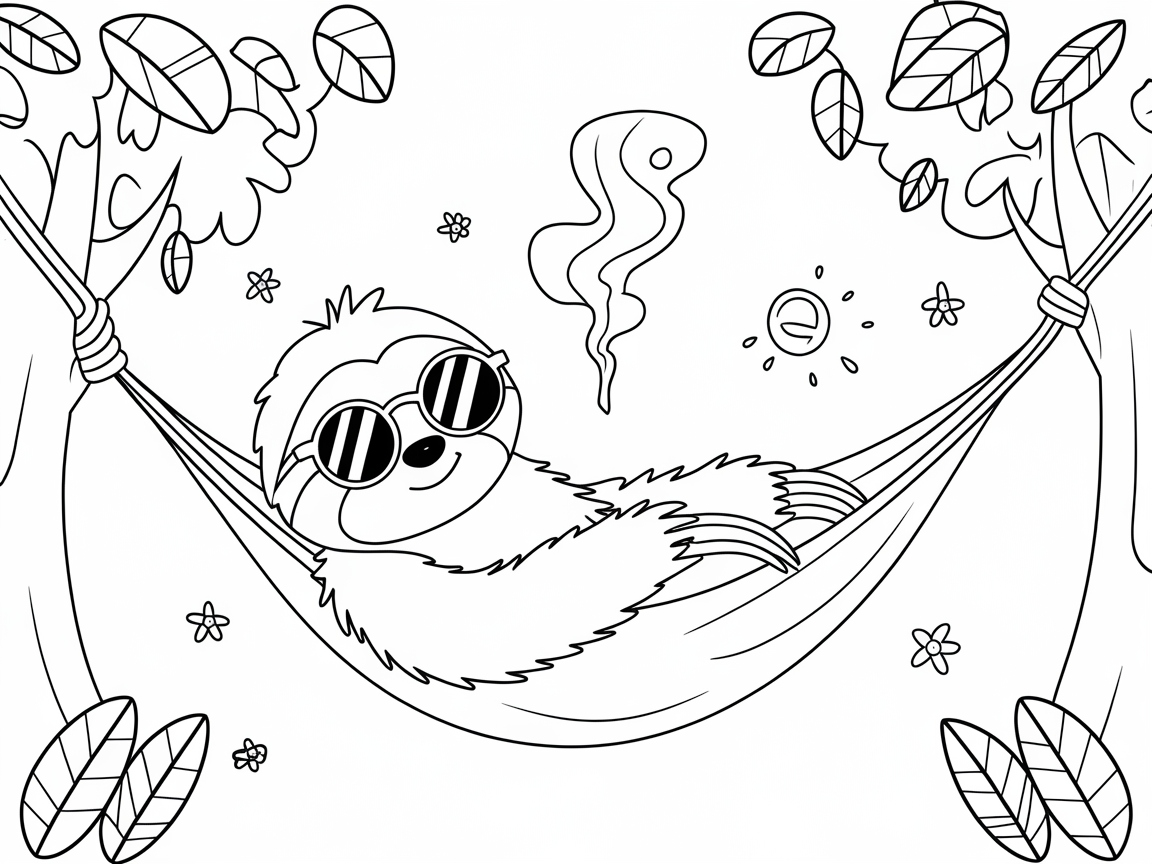 Chill Out with This Cool Sloth in a Hammock