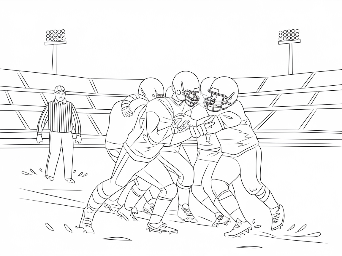 Tackle the Moment: Color This Intense Football Clash