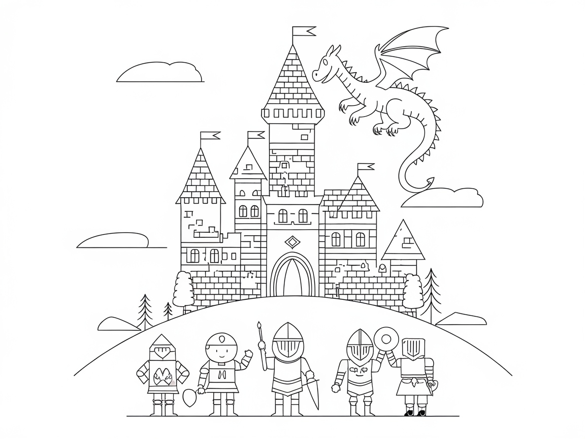 Medieval Castle Adventure With Knights and a Dragon