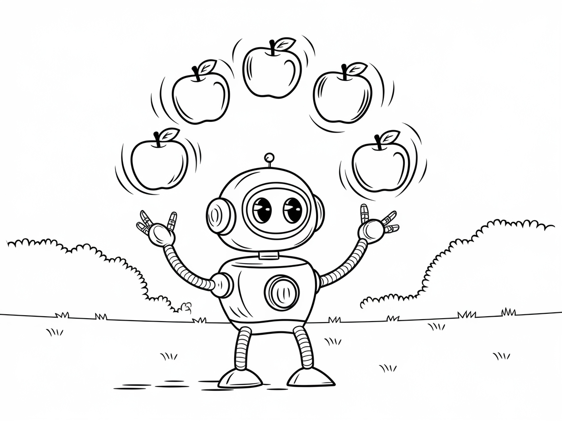 Juggling Robot and Apples Scene