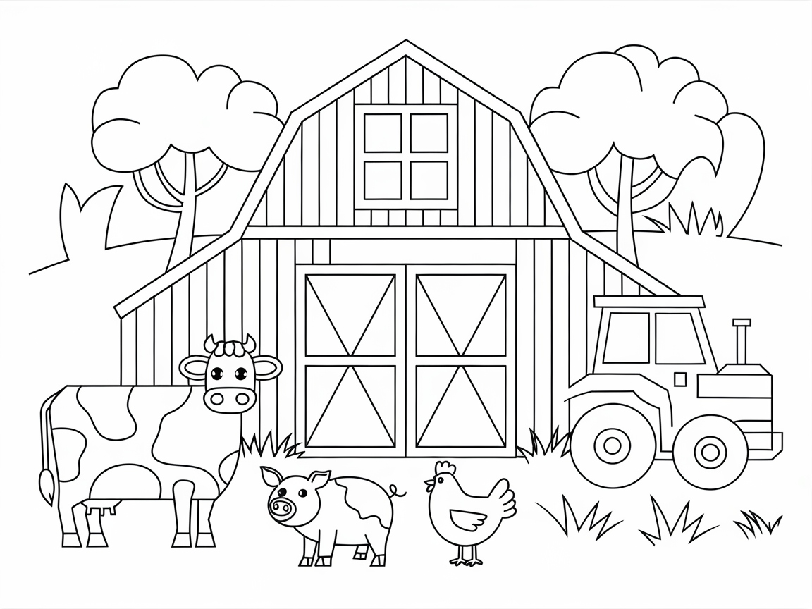 Barnyard Bliss: Farmyard Friends in Action