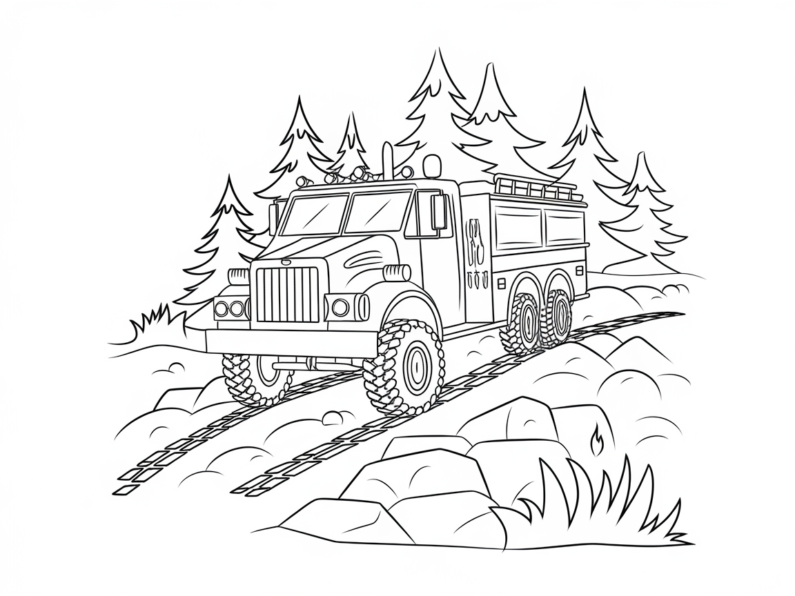 Off-Road Adventure: Fire Truck in the Wilderness