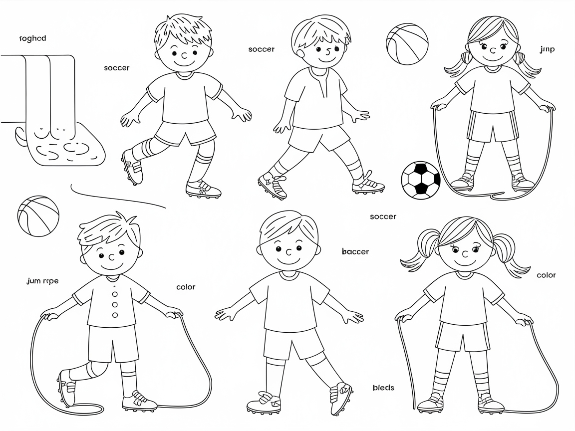 Get Active With This Fun Sports-Themed Coloring Page