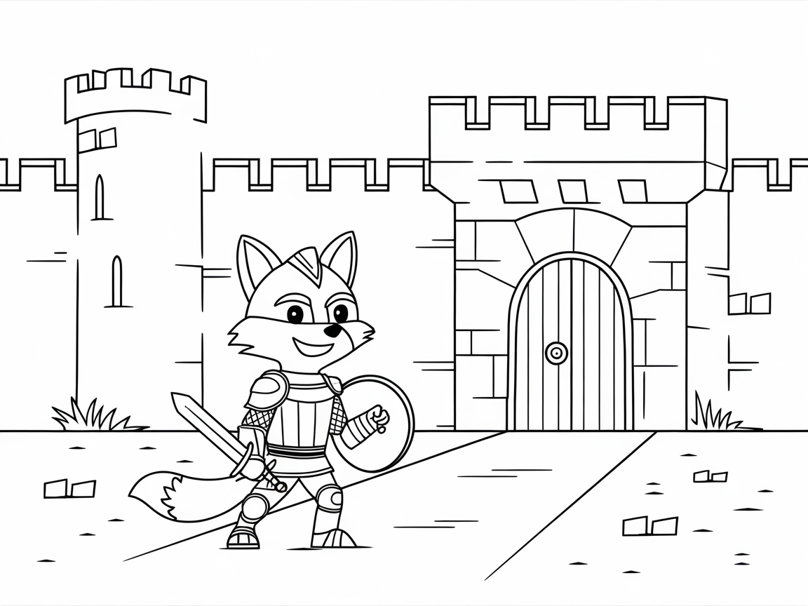 Brave Knight Fox on a Castle Quest