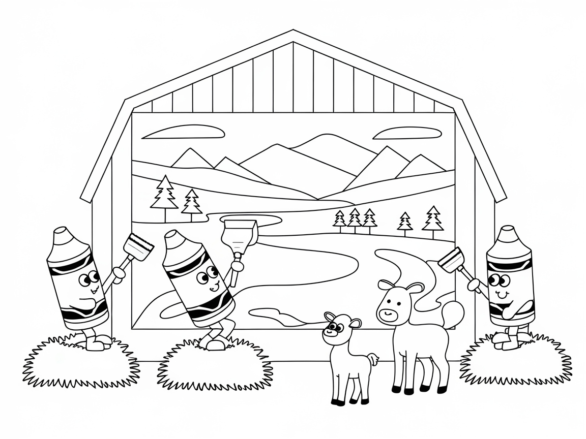 Have Fun with Crayons and a Farmyard Mural