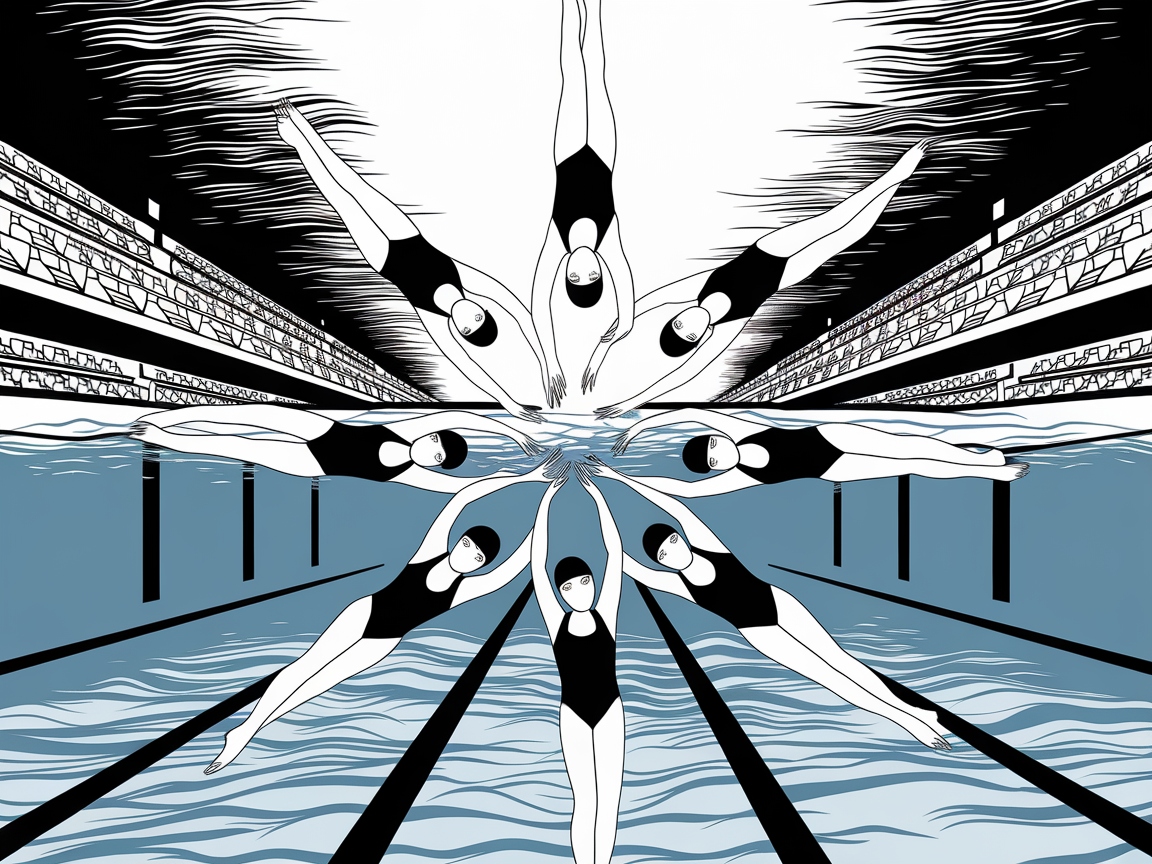 Synchronized Swimmers in Action