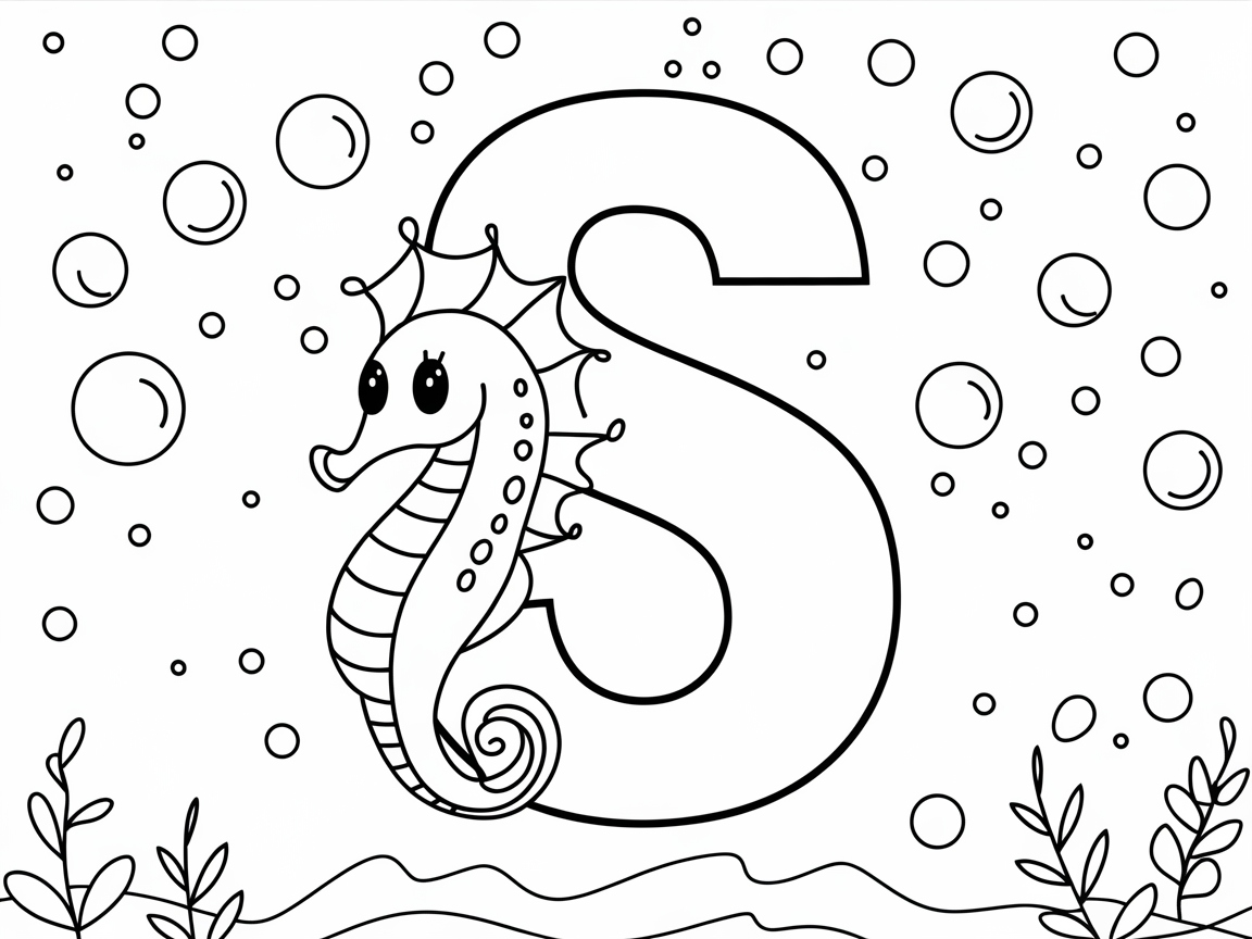 Set Sail with This Seahorse S Coloring Page