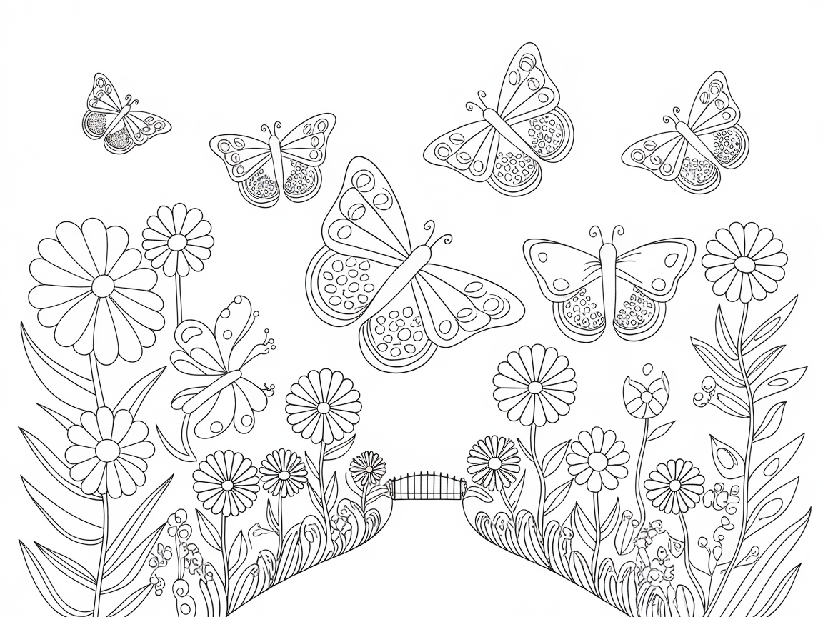 Flutter into This Butterfly Garden Scene