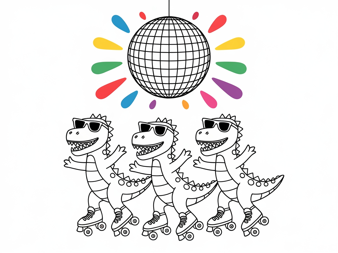 Get Groovy with These Disco Dino Skaters