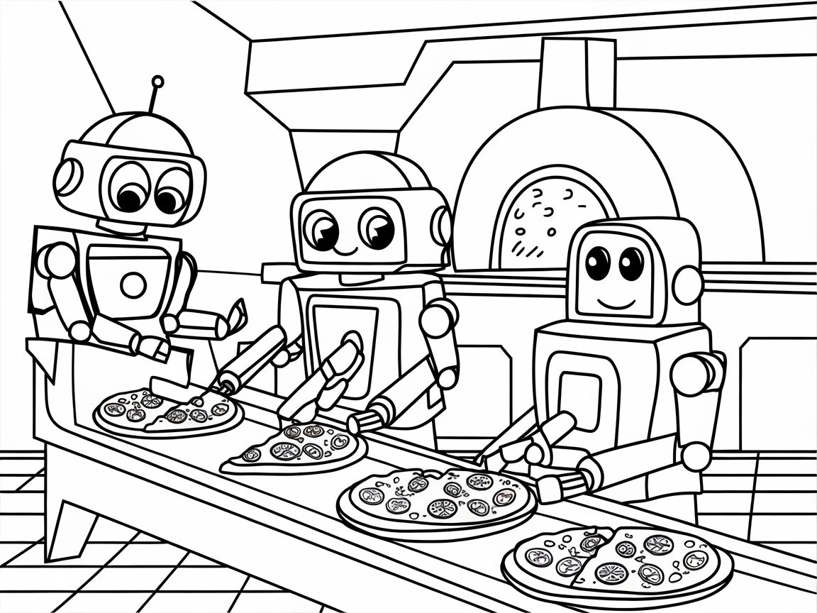 Robot Pizza Assembly Line for Future Fun