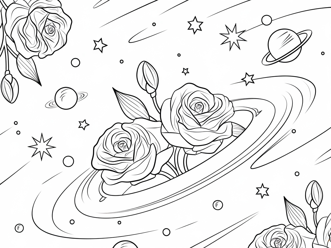Cosmic Rose Garden: Color the Galaxy