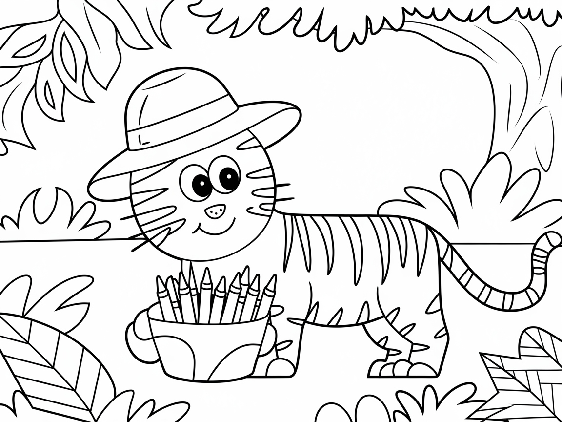 Explore the Jungle with This Adventurous Tiger and Crayons