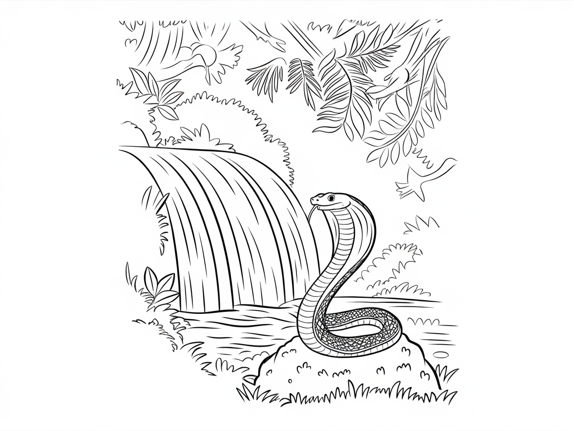 Explore the Nature of This Serene Cobra Waterfall
