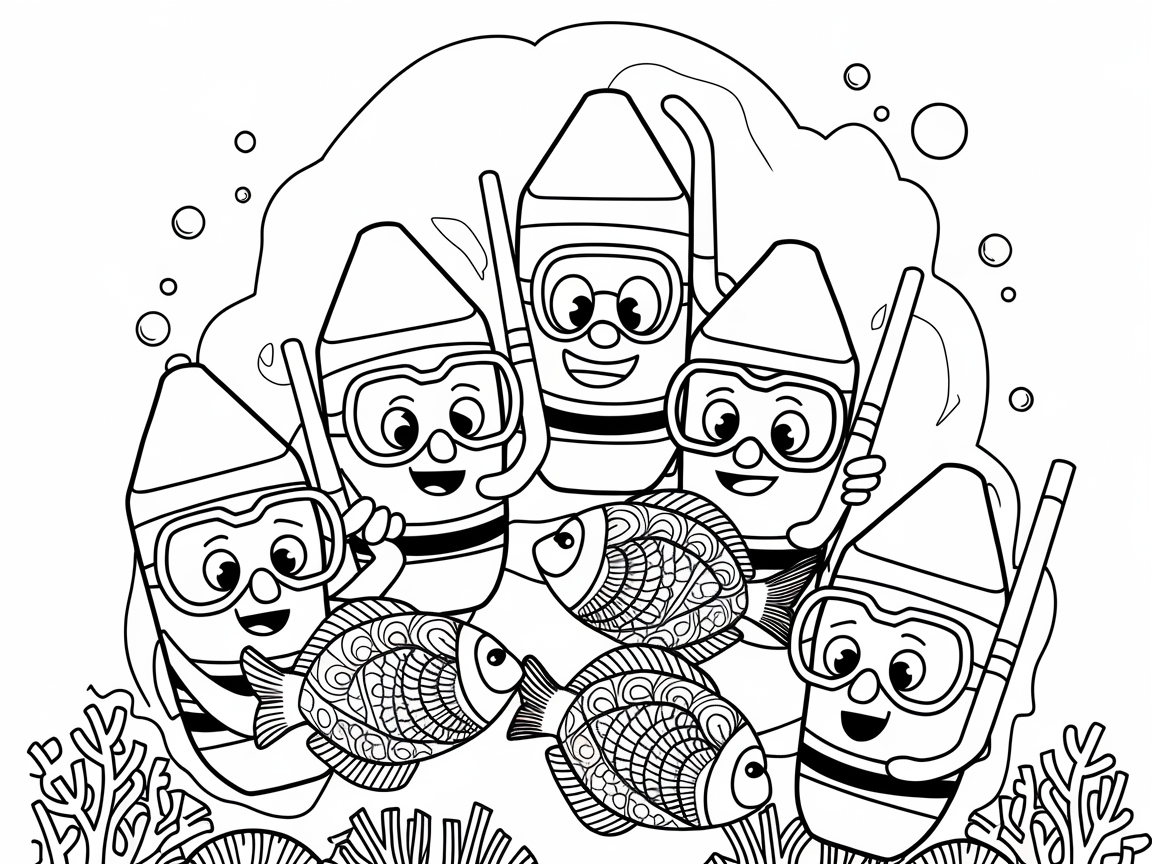 Dive into Adventure with Snorkeling Crayons