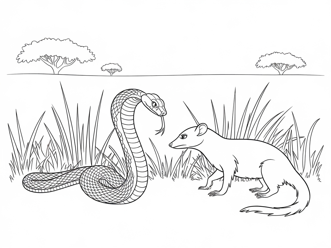 Face Off in the Savannah: Cobra and Mongoose Encounter