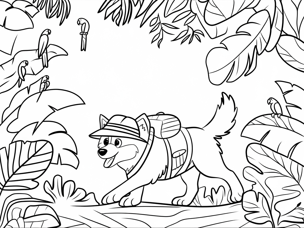 Explorer Husky on a Jungle Expedition