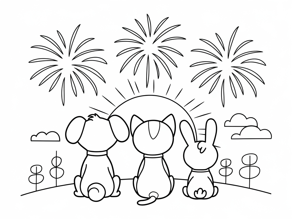 Watch Fireworks with These Adorable Animal Friends