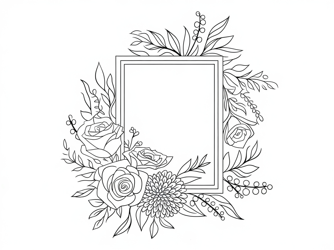Botanical Frame: Floral Elegance Awaits Your Palette