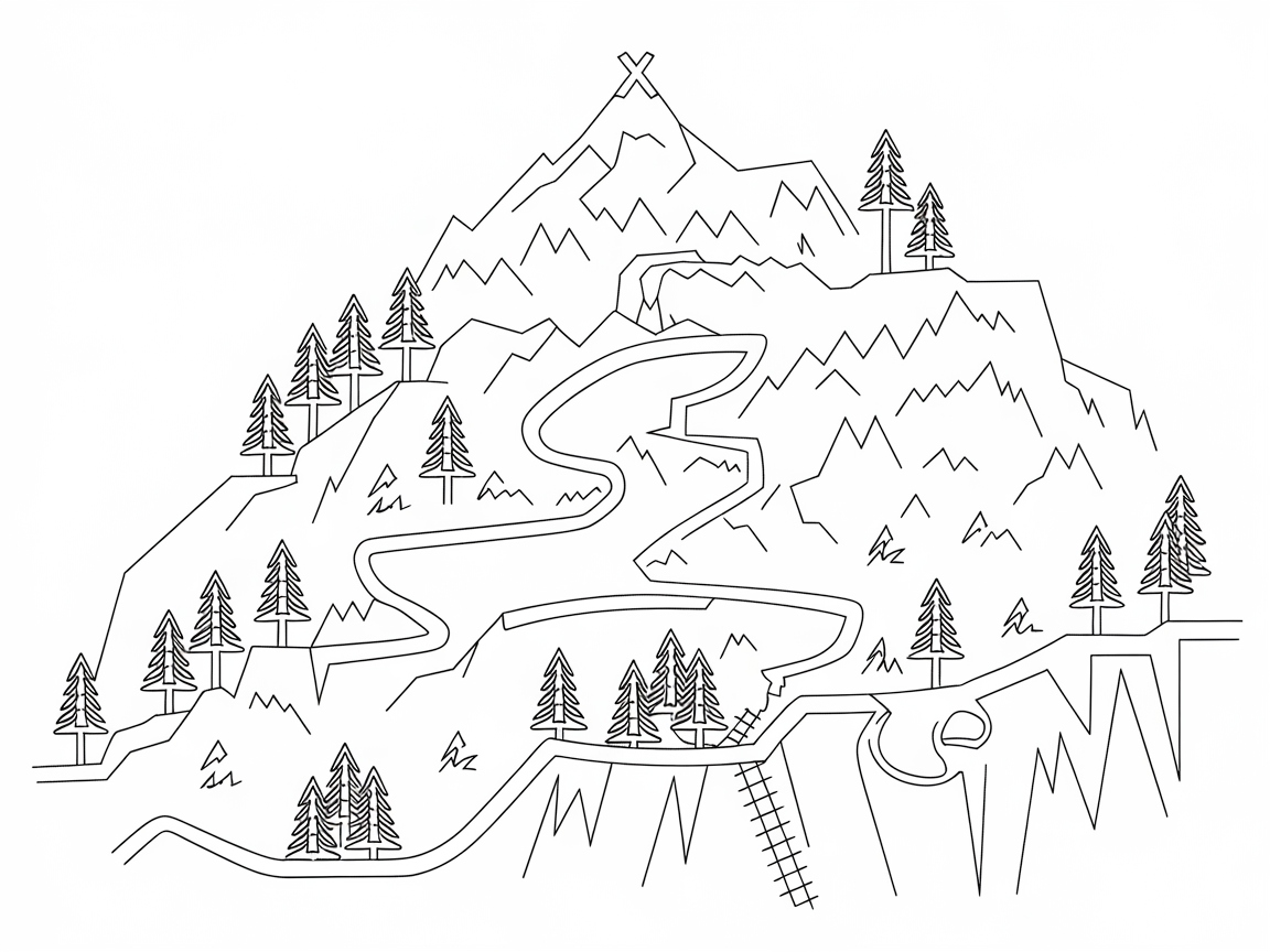Ascend the Peaks with This Mountain Trail Treasure Map