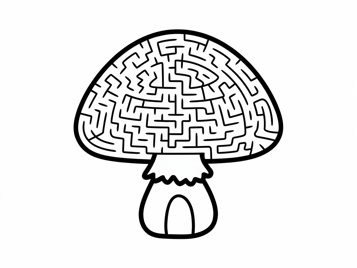 Maze Mushroom Coloring Adventure