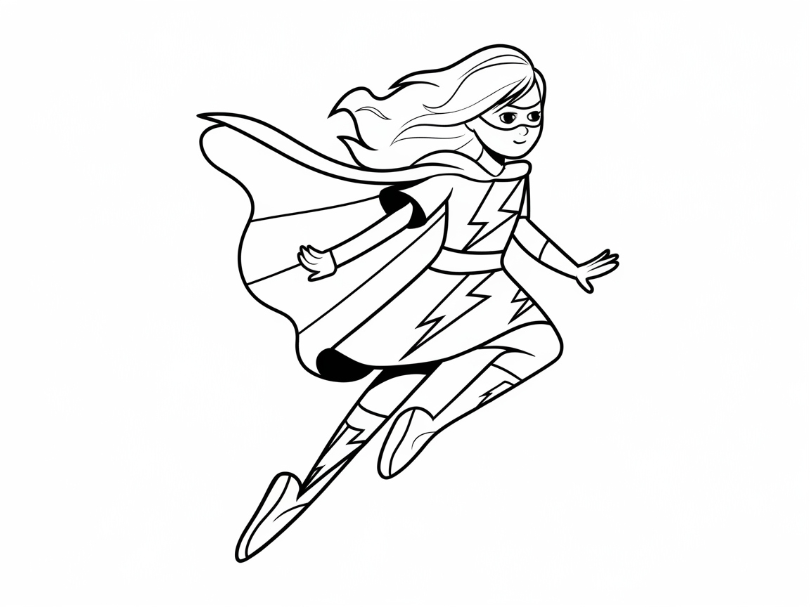 Unleash Your Creativity with This Superheroine Coloring Page