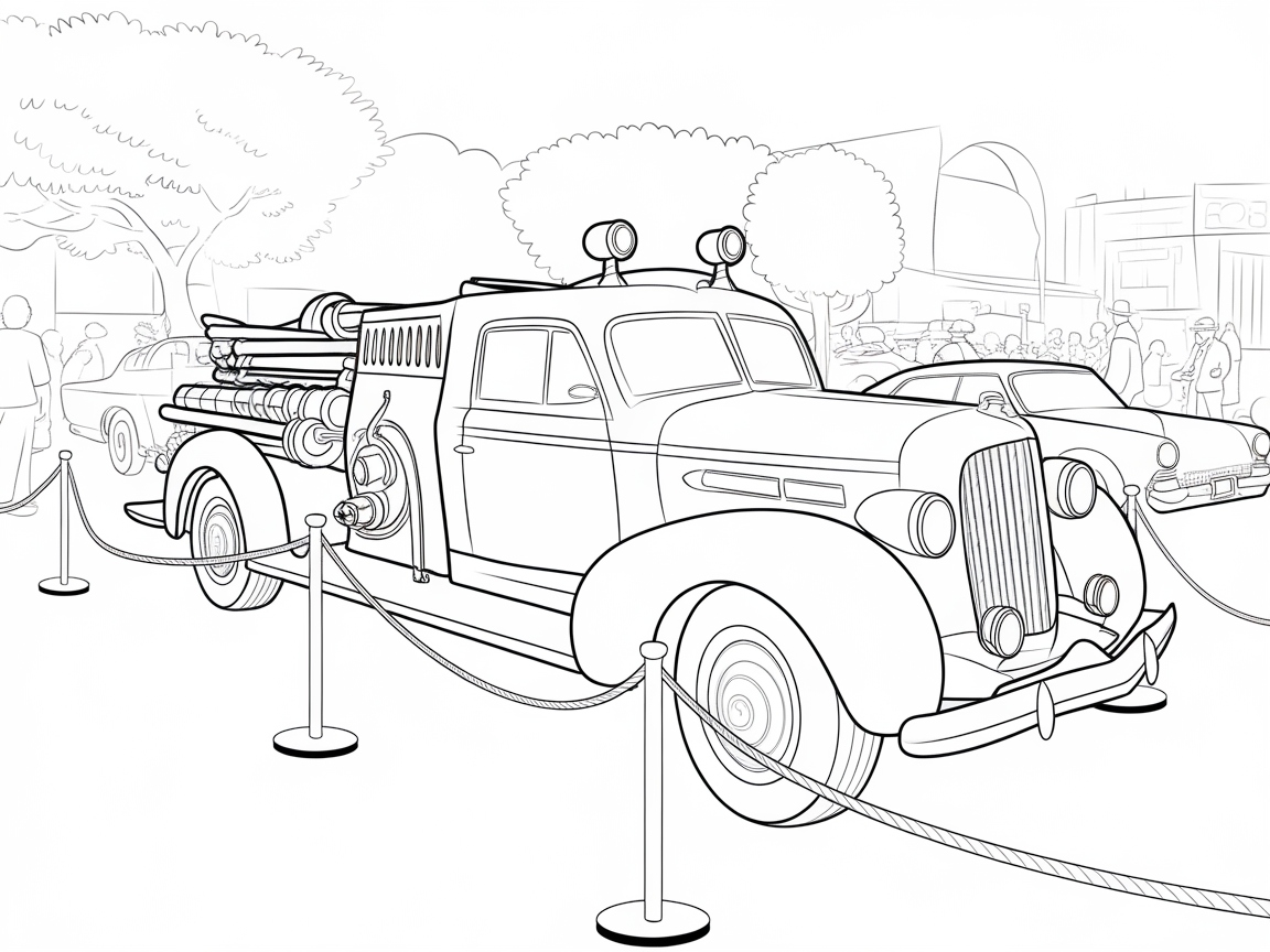 Classic Fire Truck on Display: A Journey Back in Time