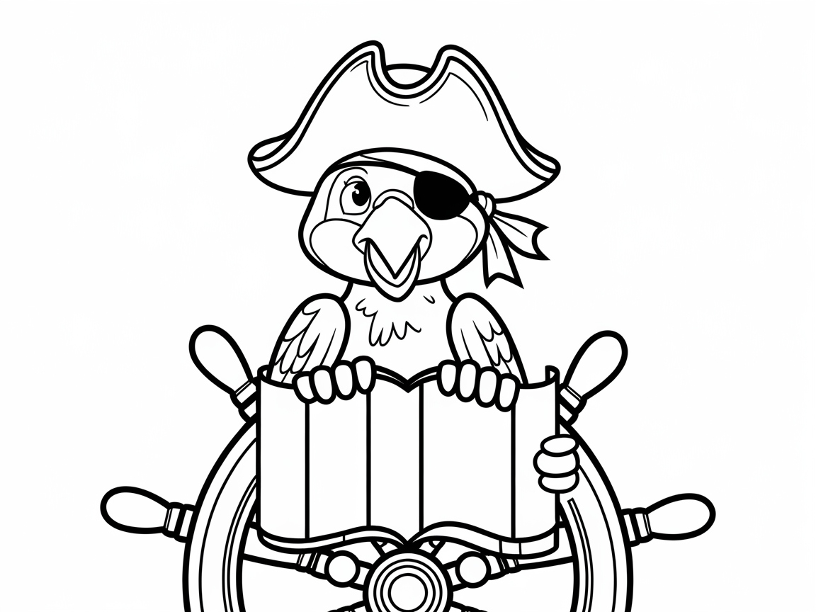 Sail the Seas with This Pirate Parrot Coloring Page
