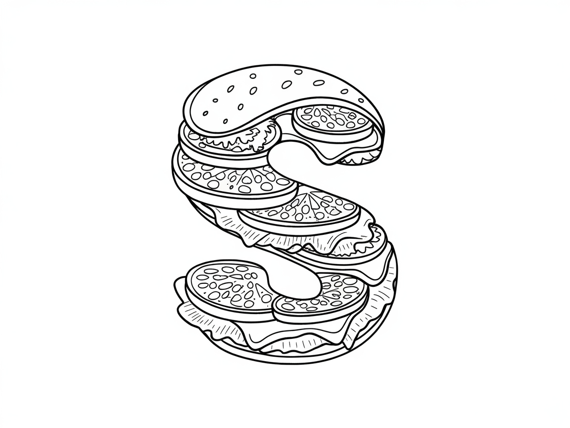 Savor the Flavor with This Delicious S Sandwich Coloring Page