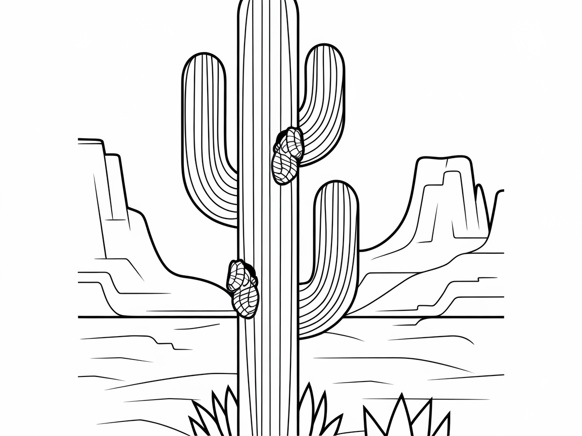 Desert Cactus with Cocoon Companions