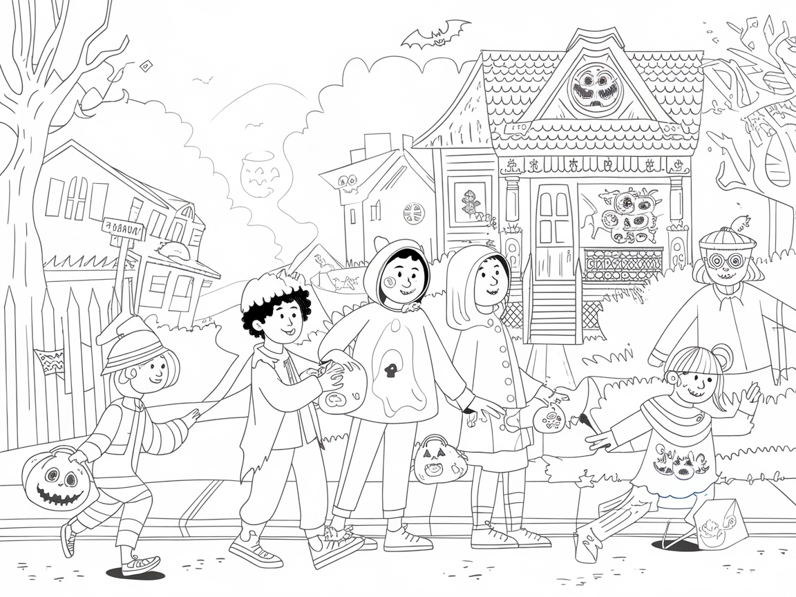 Halloween Fun with Trick-or-Treating Kids
