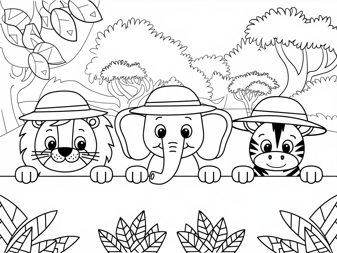 Jungle Safari Animals Ready for Adventure