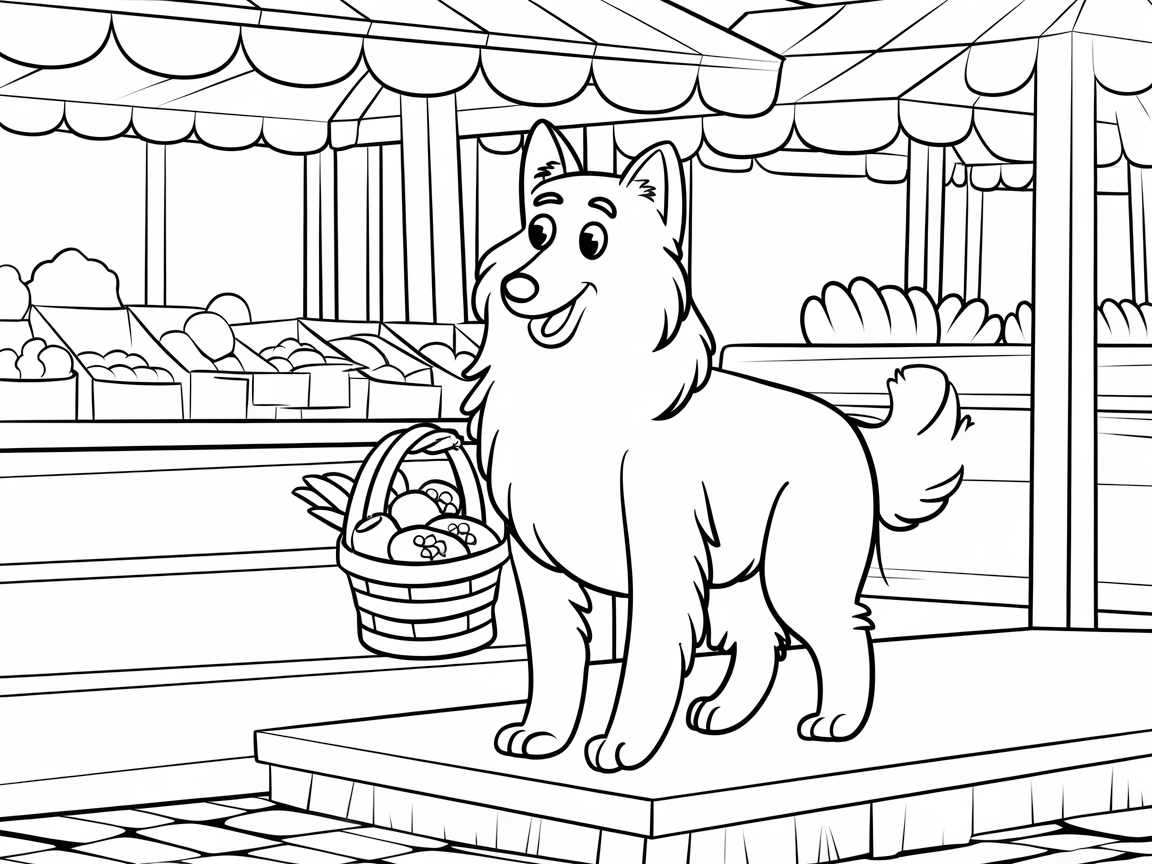 Visit the Market with This Charming Collie Shopper