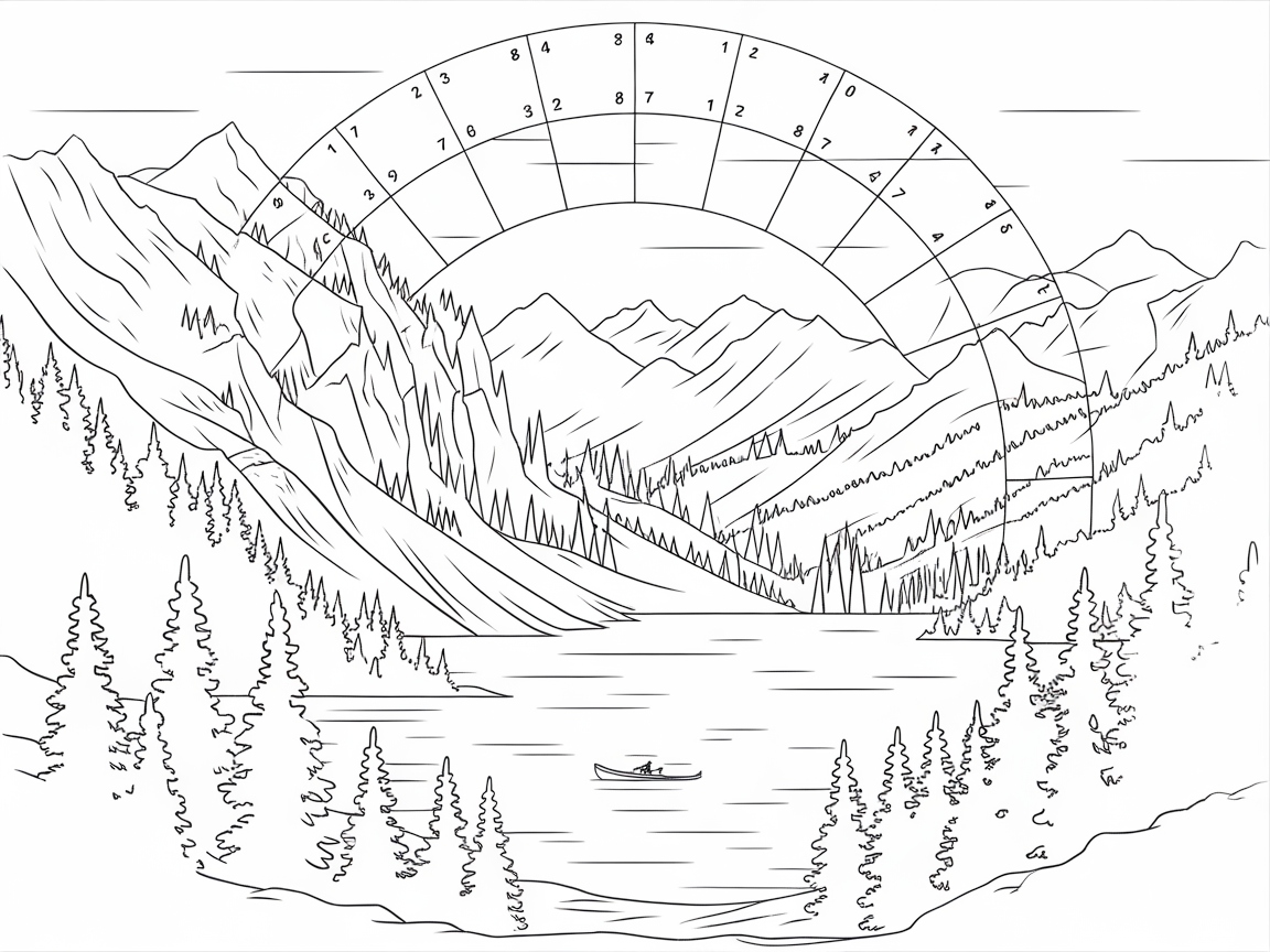 Embark on a Serene Mountain Adventure with This Color by Number