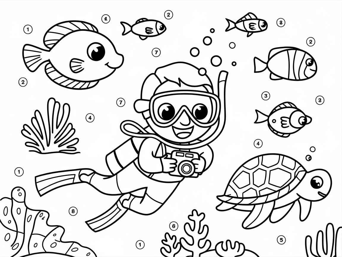 Dive Into an Underwater Adventure with This Fun Coloring Page