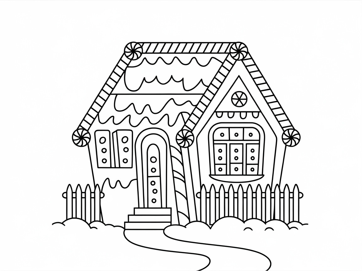 Color Your Own Whimsical Gingerbread House