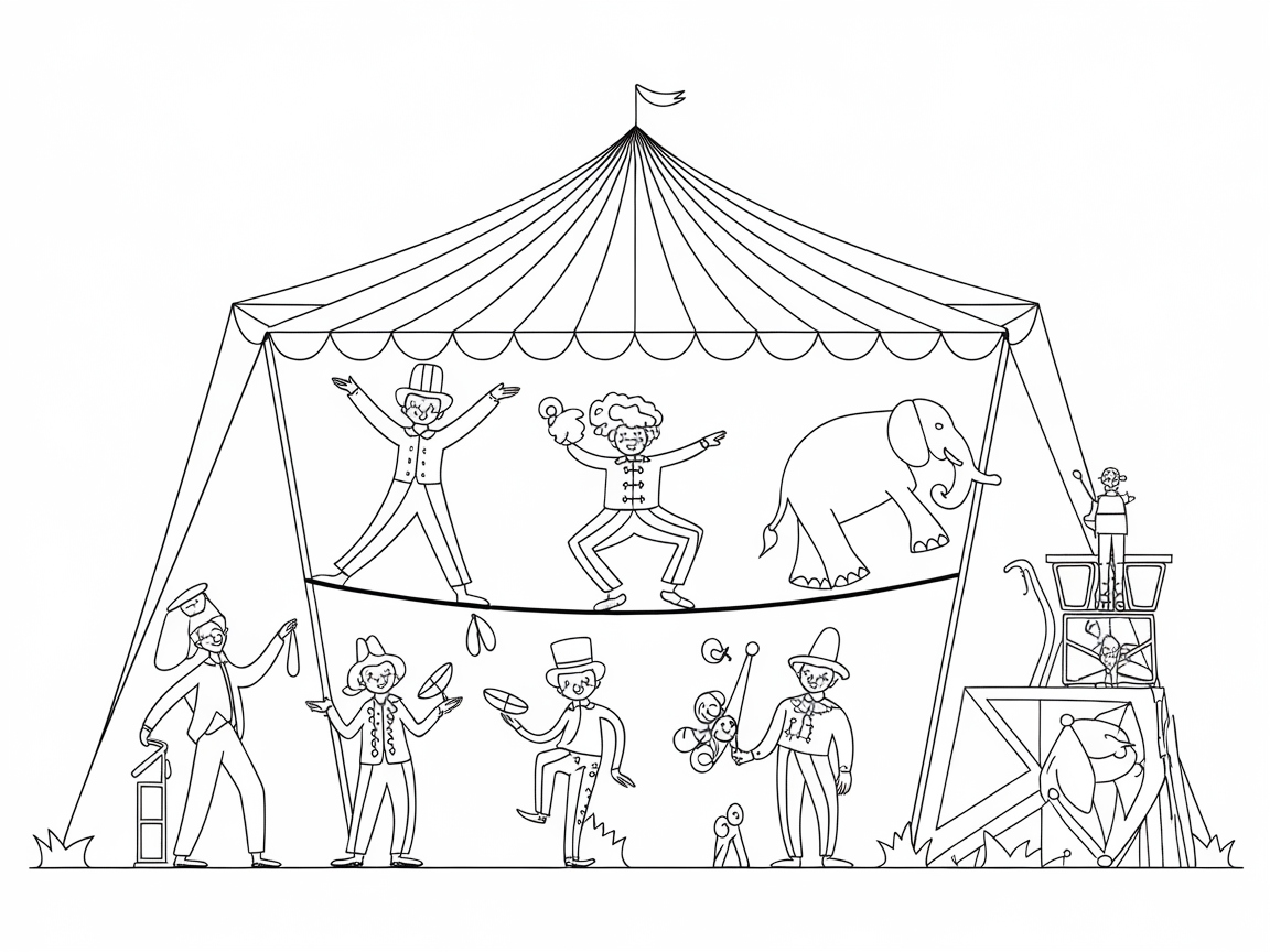 Step Right Up to This Exciting Circus Coloring Page