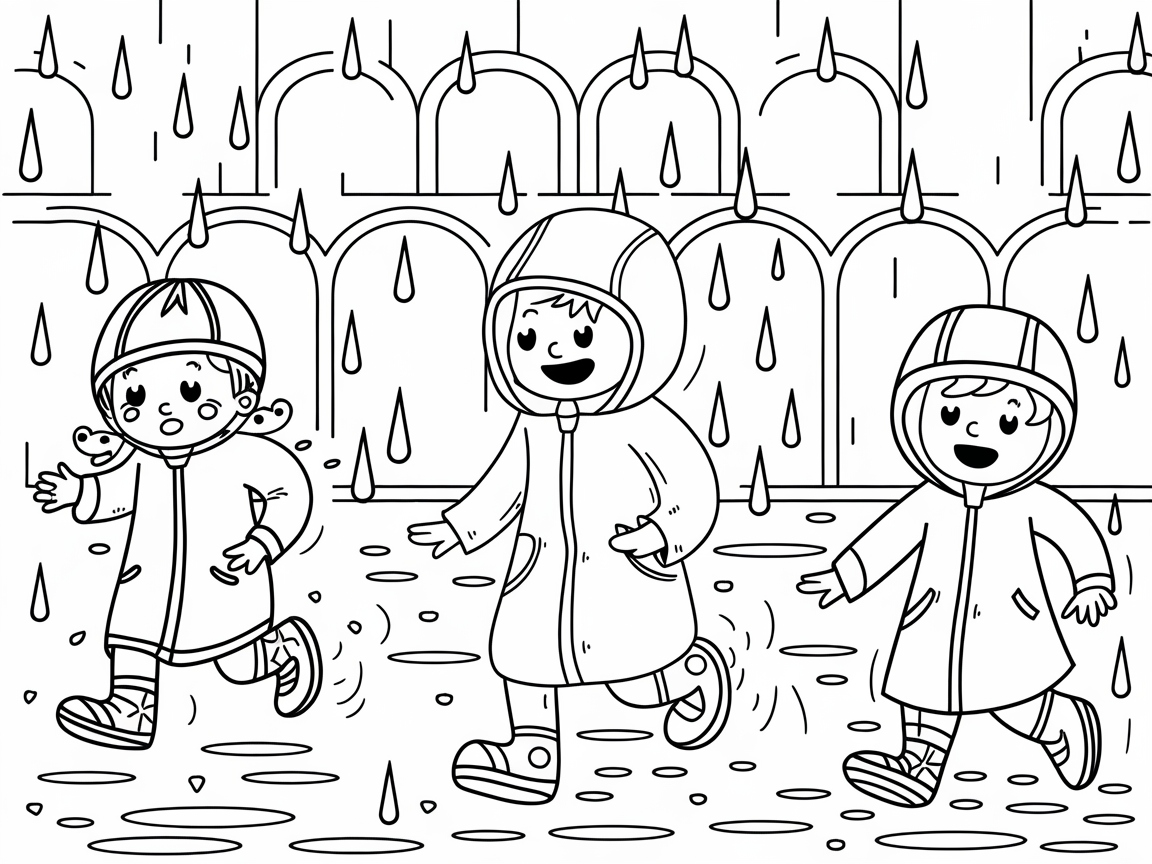 Race Through the Raindrops with Kids in Raincoats