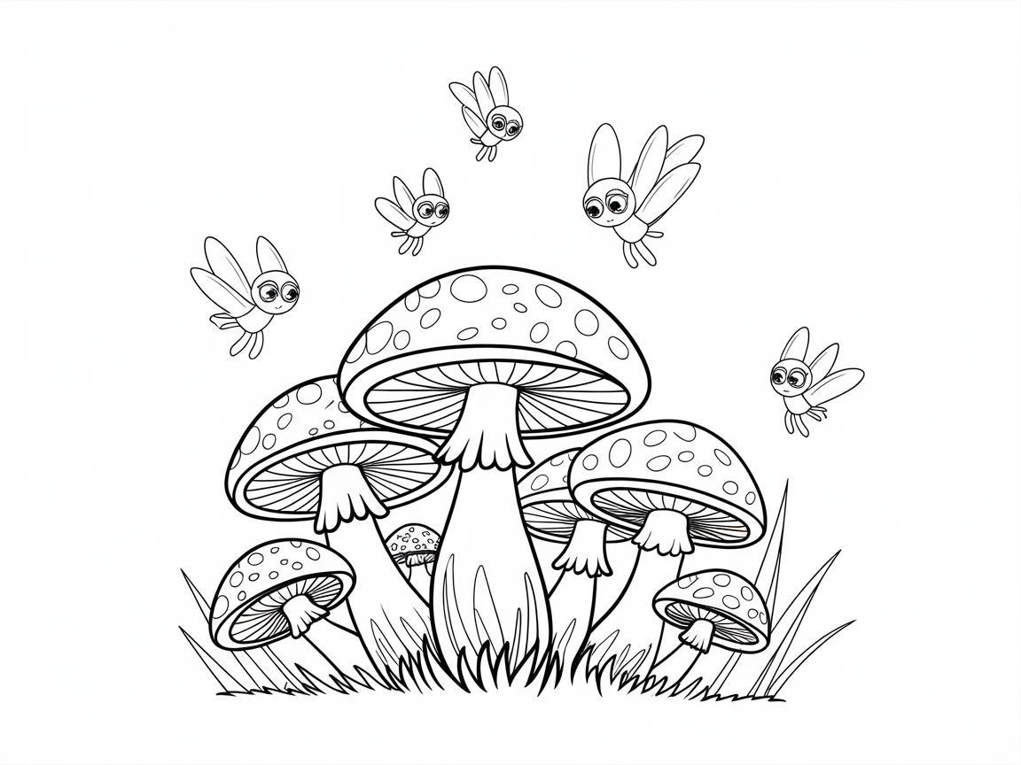 Whimsical Mushroom and Fairy Scene Awaits