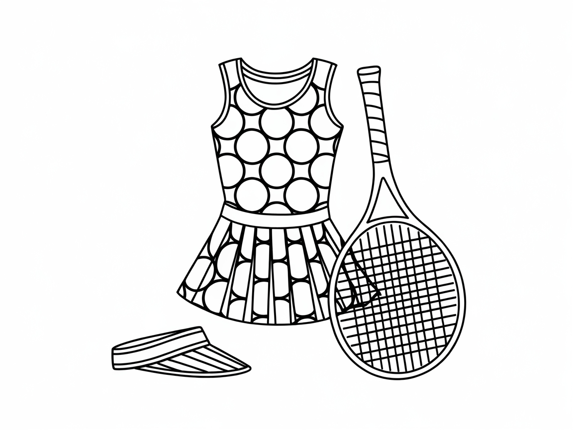 Ace Your Creativity with This Tennis Outfit Coloring Page
