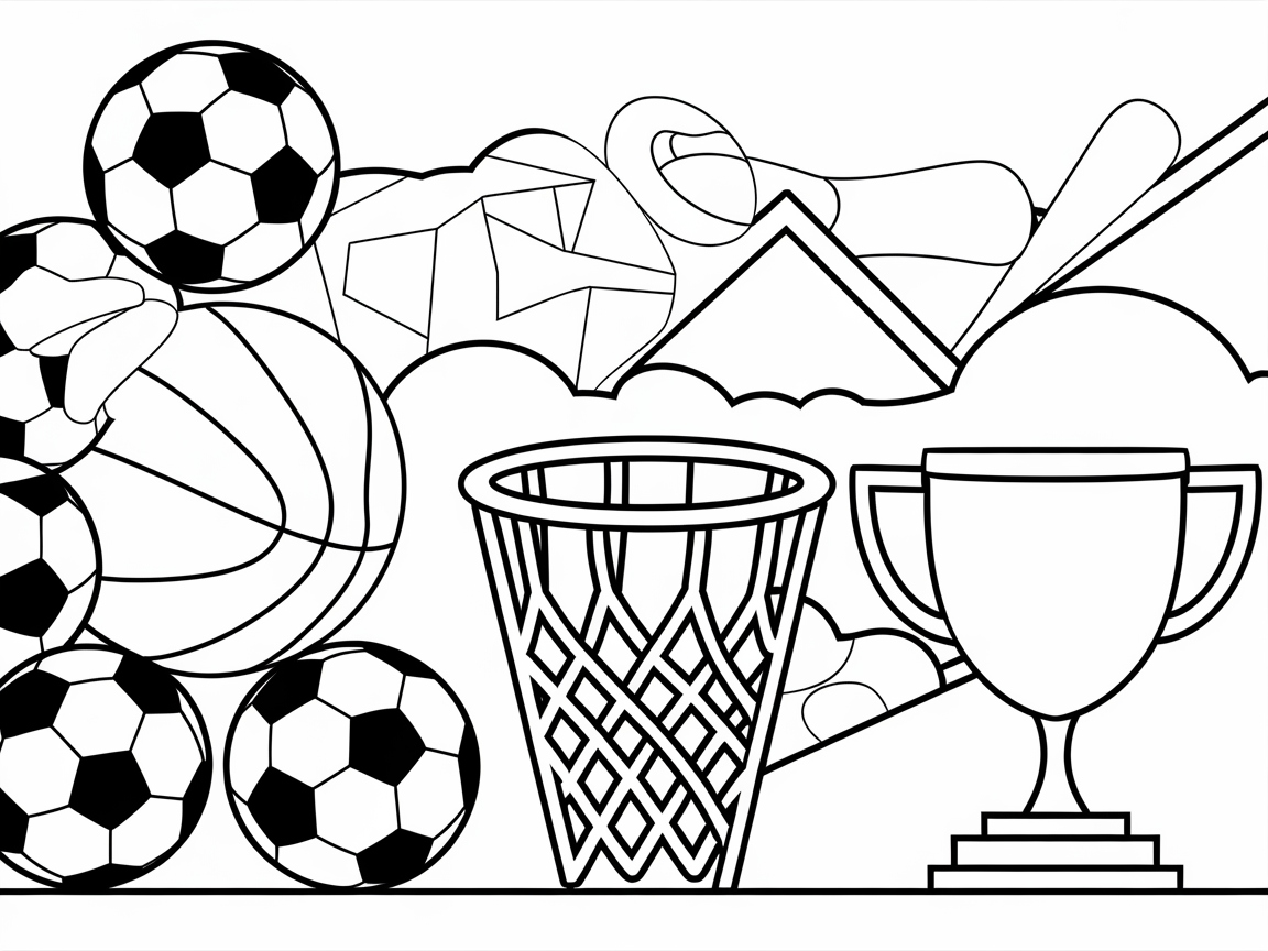Score Big with This Sports-Themed Coloring Page