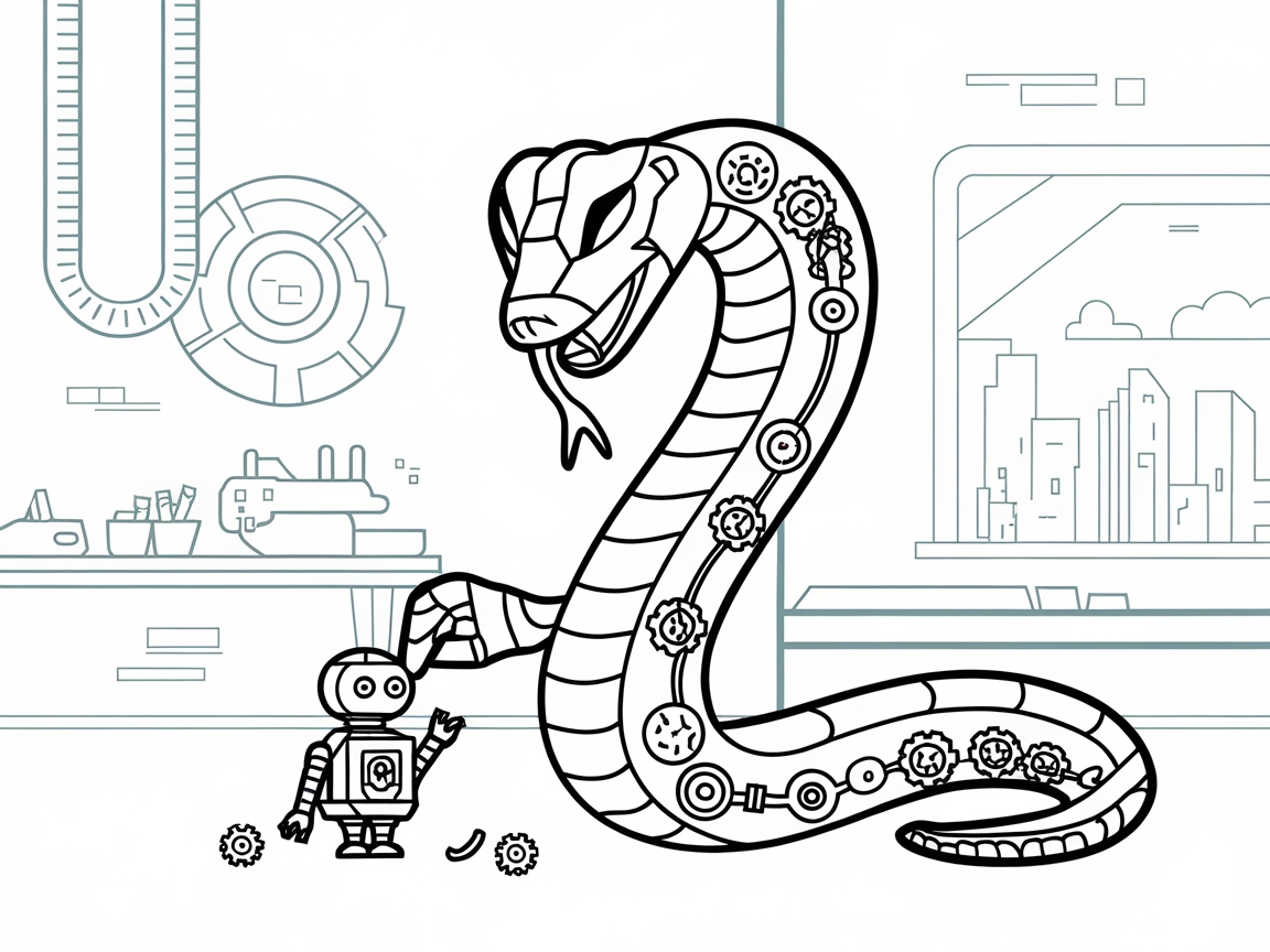 Enter the Future with This Robotic Cobra Coloring Page