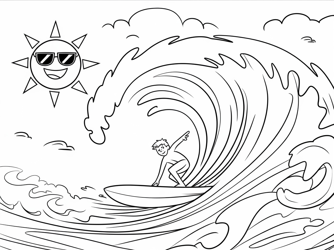 Catch the Wave with This Surfer Scene