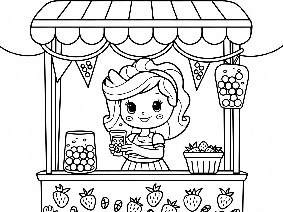 Visit a Strawberry Stand for Sweet Coloring Fun
