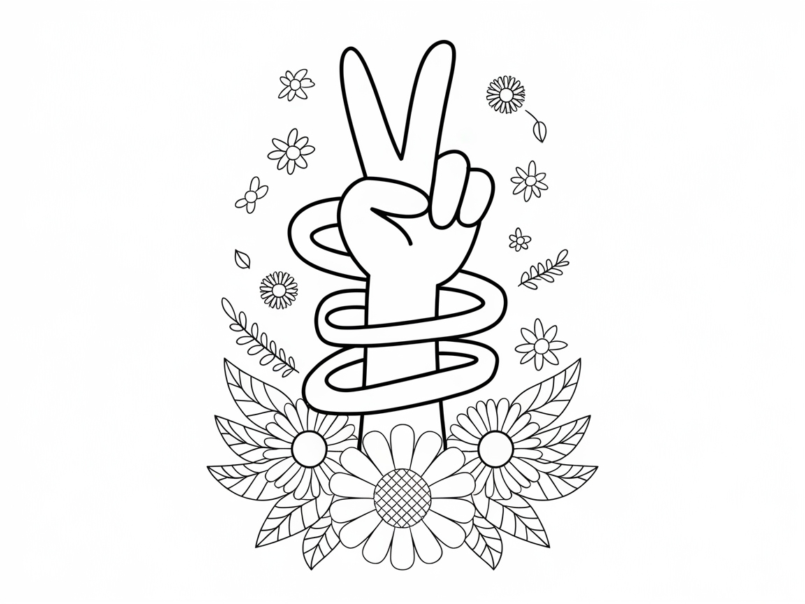 Spread Peace with This Floral Victory Sign