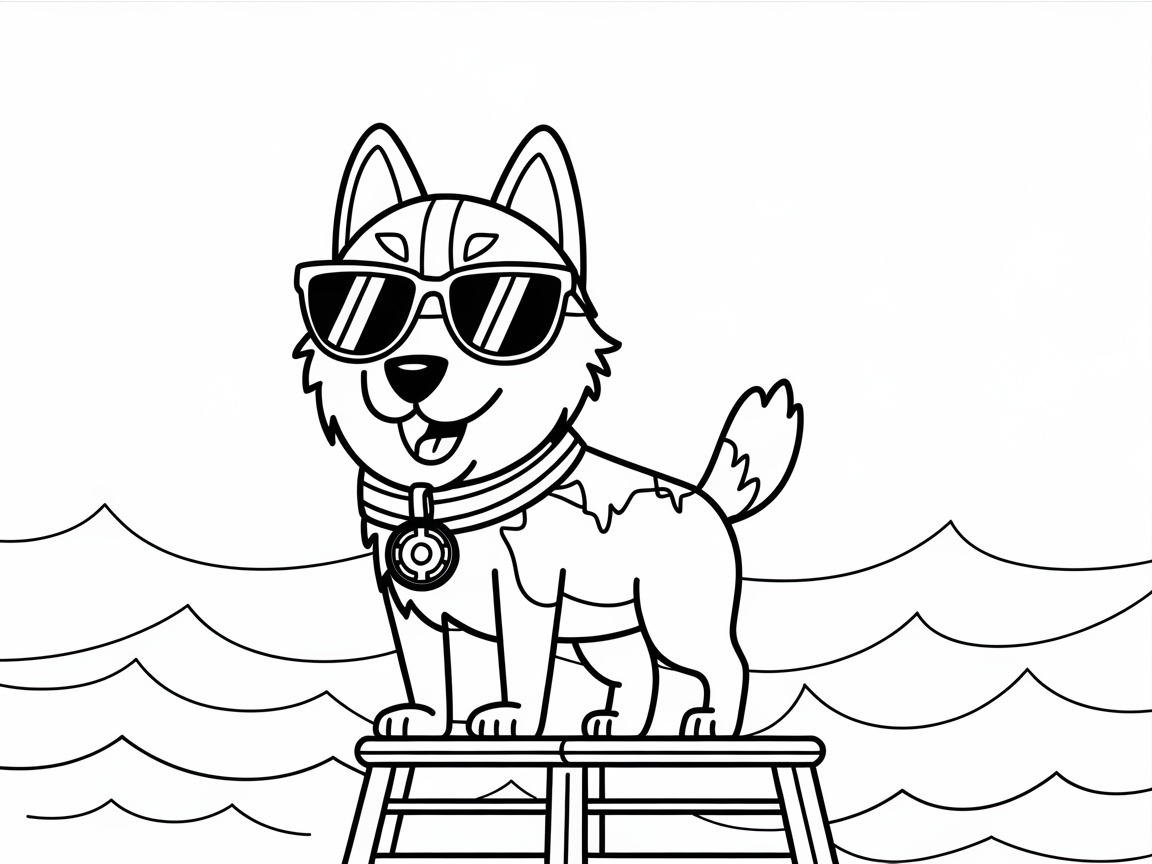 Cool Husky Lifeguard on Duty